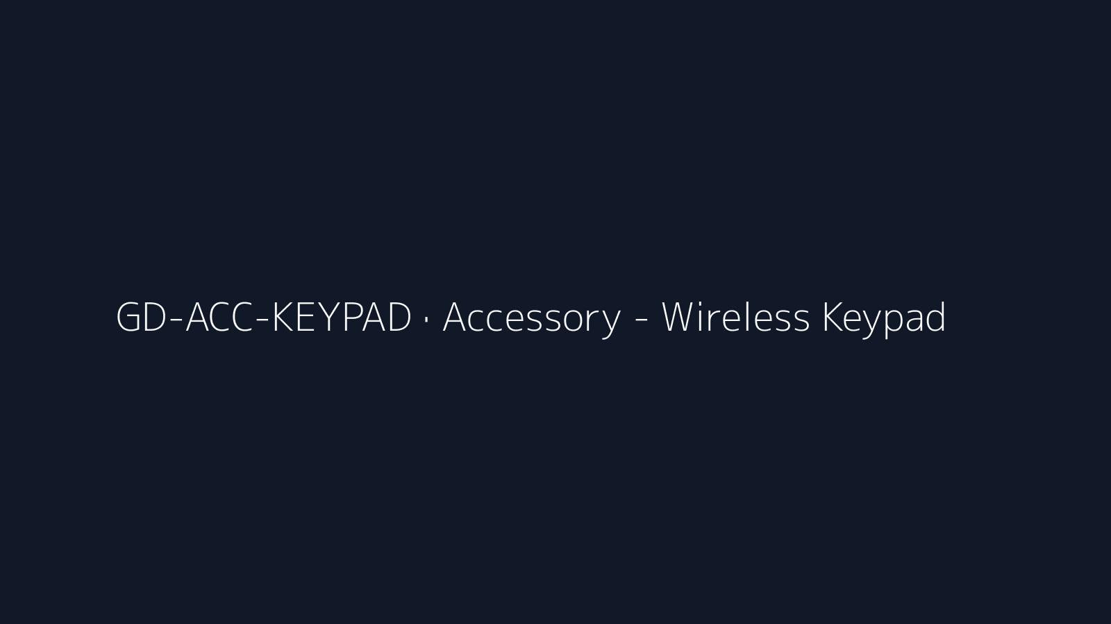 Accessory - Wireless Keypad